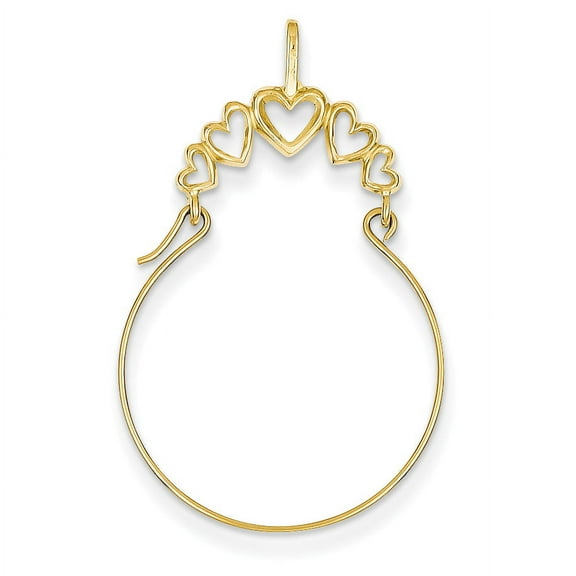 14k Polished 5-Heart Charm Holder