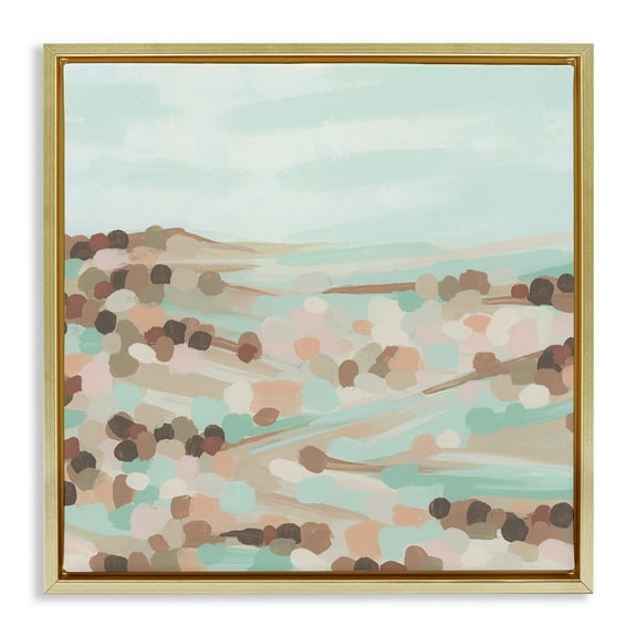 Stupell Industries Impressionist Rural Landscape Landscape Painting Gold Floater Framed Canvas Art Print Wall Art, 25 x 25