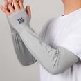 thumbnail image 1 of CAIROYAR Guantes unisex largos de medio dedo con mangas para los brazos, protección solar UV, Cool Ice D3P0, 1 of 7