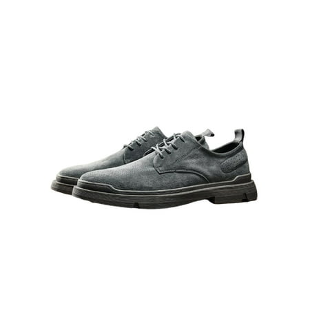 

Gomelly Men s Work Shoes Lace Up Sneakers Flat Casual Shoe Lightweight Ankle Boots Driving Walking Flats Gray 7.5
