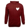thumbnail image 4 of LEBONYARD Mens Shirts Clearance under $5.00,Mens Hoodies Pullover,Men's Valentine's Day Printed Casual Hooded Long Sleeved Sweatshirt Wine L, 4 of 5