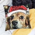 thumbnail image 2 of BANET Christmas Dog Merry and Bright Sofa Throw s King Charles Spaniel Case Red Green Yellow Cute Home Decorative Cushion Cases 24x24in, 2 of 5