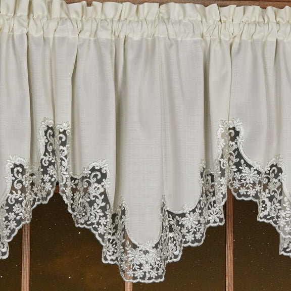 Evangelina Ascot Valance Ivory 30 x 20 Ascot Valance 30 x 20 Inches
