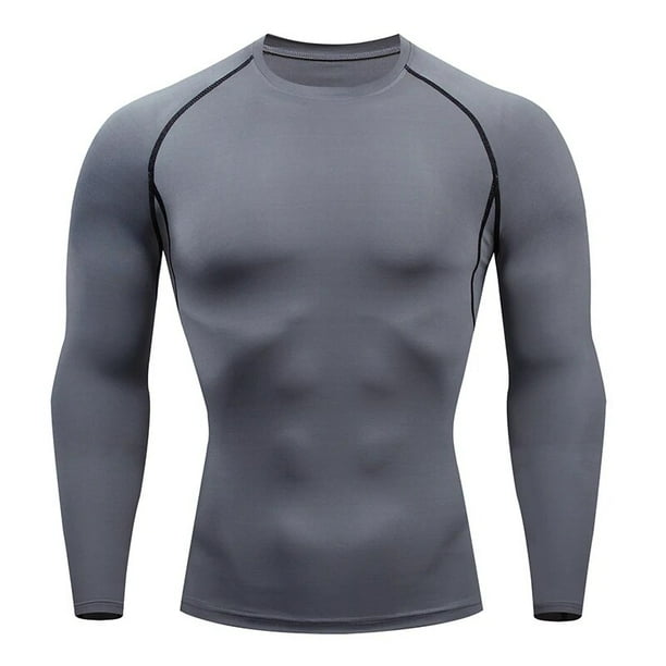 Camiseta de compresión para correr para hombre, camisetas deportivas de manga larga ajustadas para Fitness, camisetas para correr, ropa deportiva para gimnasio, ajuste seco Rashgard