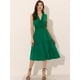 thumbnail image 4 of Vestido de verano con inserción de encaje para mujer, informal, con cuello en V, sin mangas, con gradas, sin mangas Verde XS, 4 of 6