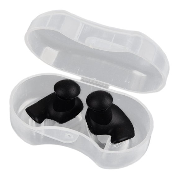 Tapones para los oídos para natación, protectores de oídos en espiral, reutilizables, con reducción de ruido, tapones para los oídos de silicona, Negro