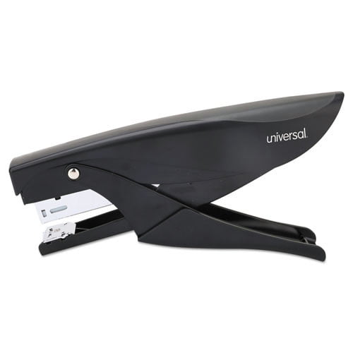 Universal UNV43108 Deluxe 20-Sheet Capacity 0.25 in. Staples 1.75 in. Throat Plier Stapler - Black