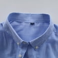thumbnail image 6 of USNSM Men's Plaid Shirt Casual Work Office Cotton Regular Fit Business Shirt Turndown Collar Button up Long Sleeve Tops with Pocket Light Blue XL, 6 of 6