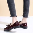 thumbnail image 5 of Rimocy Black Patent Leather Women's Loafers Platform Slip on Shoes for Women 2024 Spring British Tassel Casual Flats Shoes Woman, 5 of 6