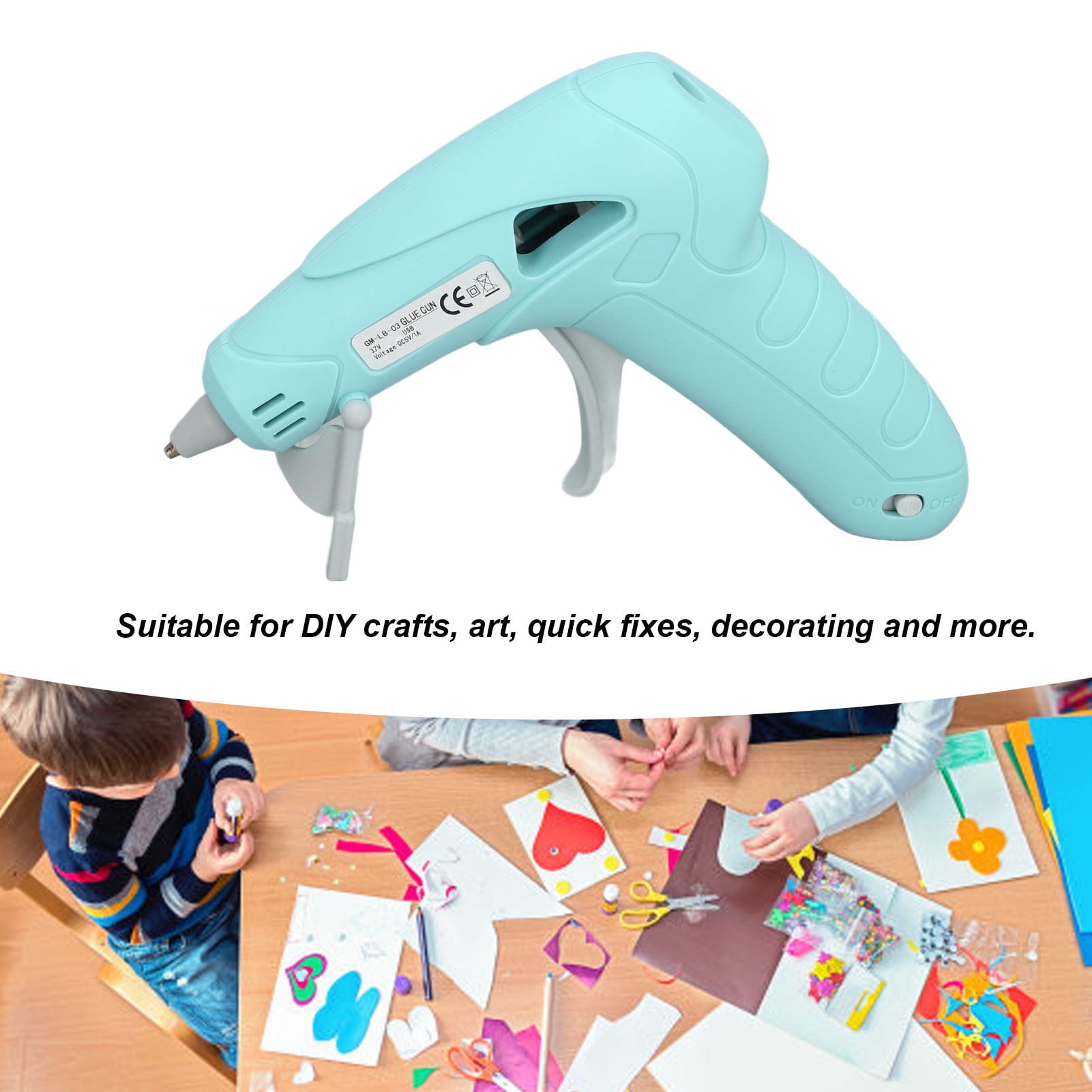 Nieyigj Hot Melt Glue Gun Kit USB Rechargeable Cordless Mini Device With 30 Pcs Adhesive Bars Tool Bag Silicone Pad Anti-Drip Design for Home DIY Crafts Arts Repair - Green