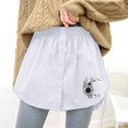 thumbnail image 3 of Gibobby Falda de tul Minifalda interior para mujer, falda inferior, falda de extensión de camisa de barrido con botones, extensión de camisa, parte superior inferior(Blanco, XXXL), 3 of 4