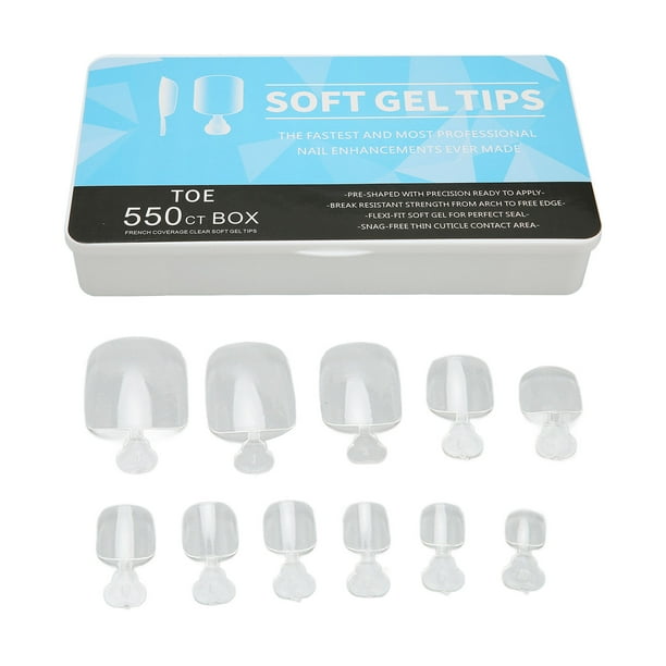 Puntas de uñas postizas transparentes 550 piezas NikouMX