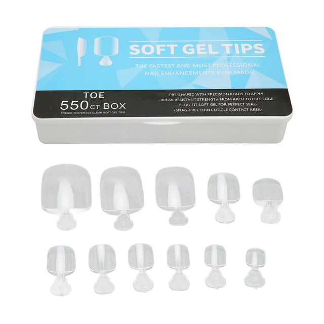 Puntas de uñas postizas transparentes 550 piezas NikouMX