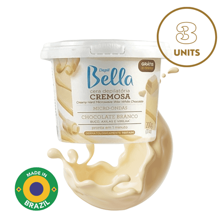 Depil Bella Creamy Hard Microwave Wax White Chocolate 200 gr (3 Units Offer))