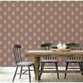 thumbnail image 5 of S4Sassy Peel and Stick Wall Covering, Floral Buti Print Removable Wallwrap- Asian Style Walls Mural, Instant Wall Makeover for Bathroom, Closet Interior Self-Adhesive Wallpaper Vinyl- Brown, 25"x360", 5 of 9