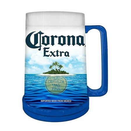 Souvenir Stein - Corona Beach Freezer Plastic Beer Stein Mug 16 Ounces
