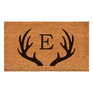Antler Monogram Doormat, 17" x 29" (Letter E)