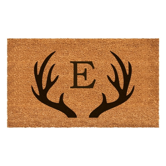 Antler Monogram Doormat, 36" x 72" (Letter E)