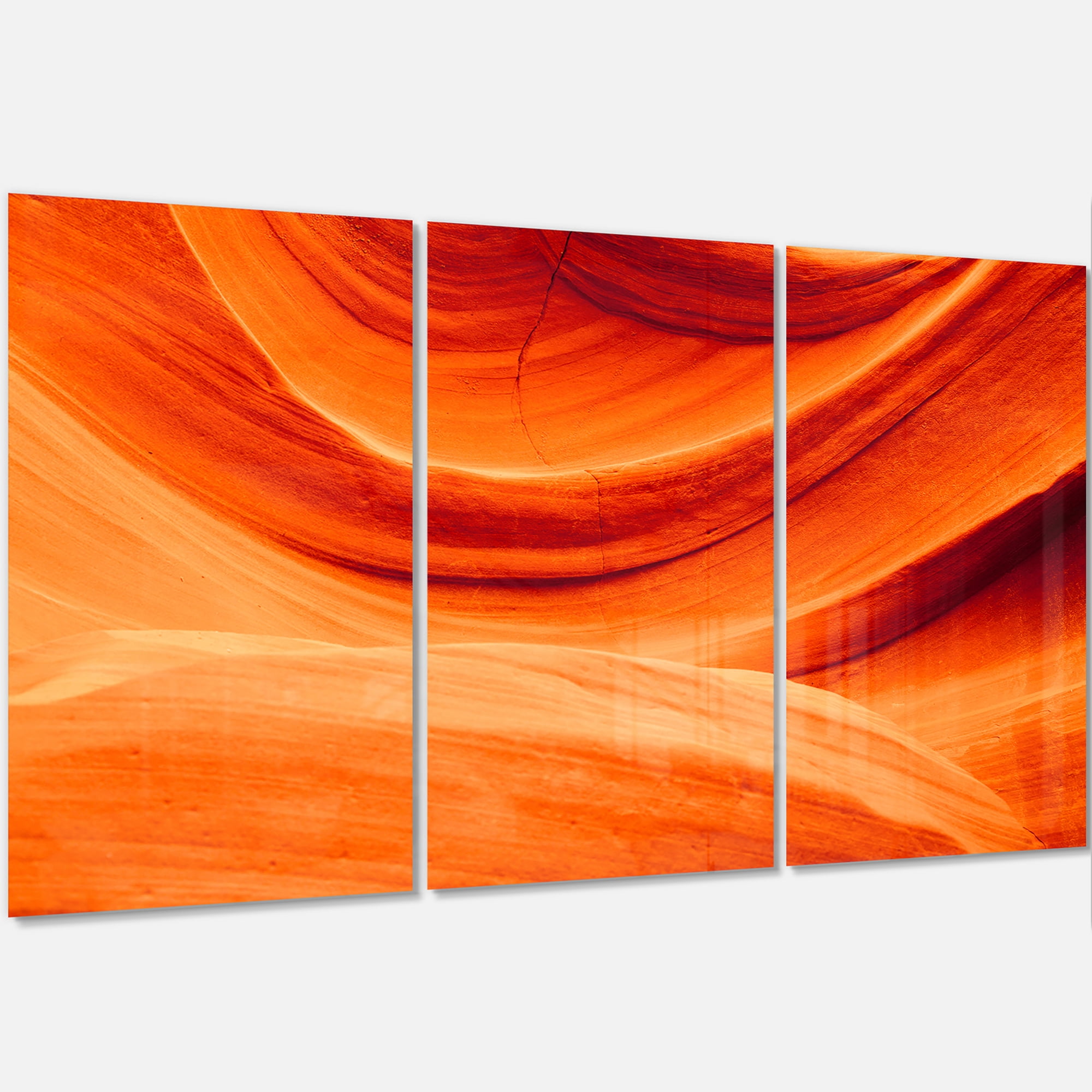 Antelope Canyon Orange 28 in x 36 in Painting Art Prints, by Designart Set of 3