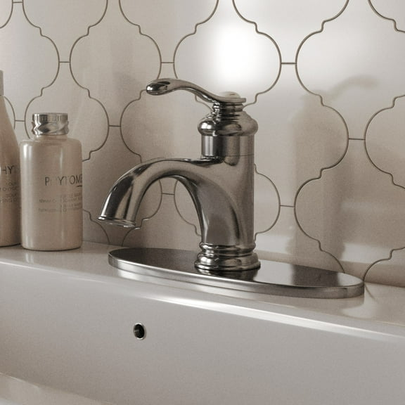 Single Hole Bathroom Sink Faucet Chrome Plated Brass Tap Widespread Plate | Renovators Supply