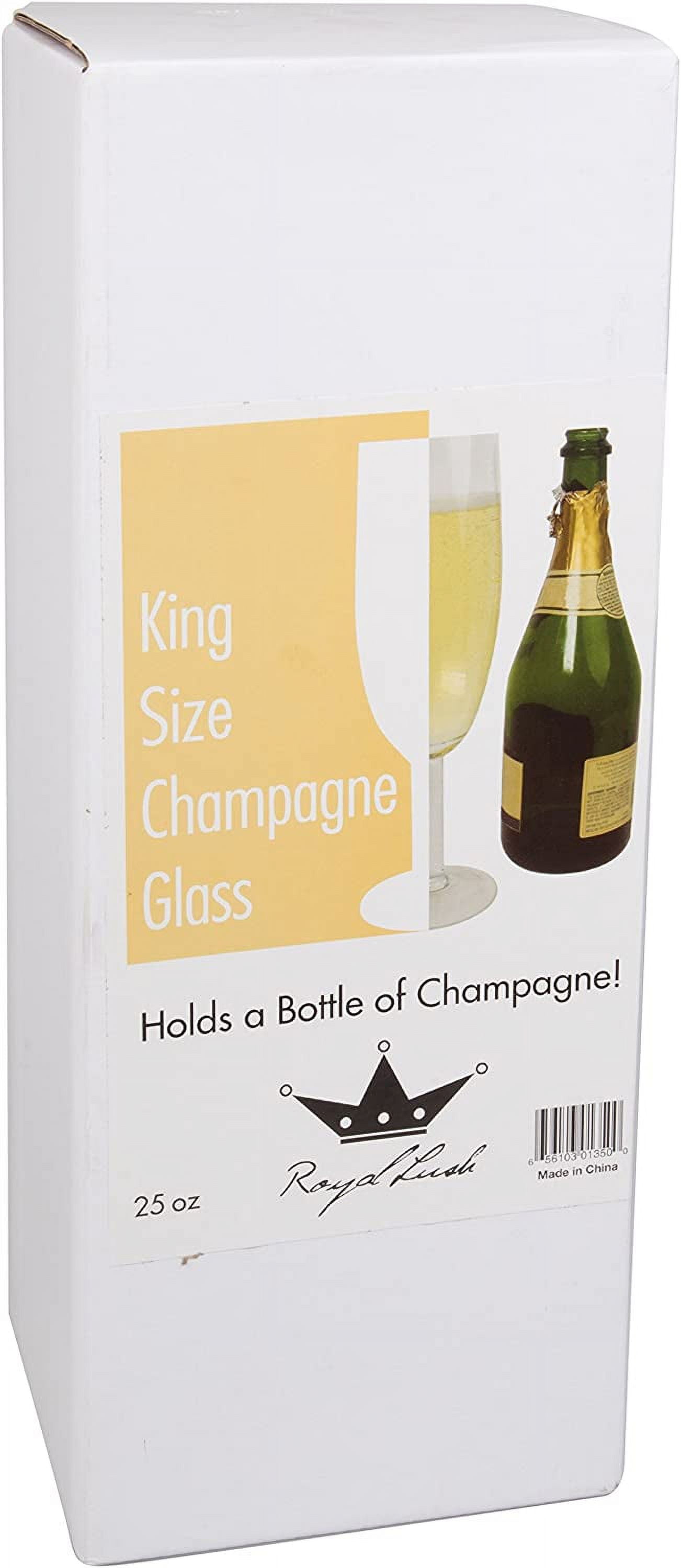 Oversized XL Champagne Flute Glass - 25 oz- Holds a Full Bottle of Champagne, Wine or Jumbo Cocktails - Fun Giant Glassware for Parties, Bachelorettes & 21st Birthdays- Great Graduation Gift