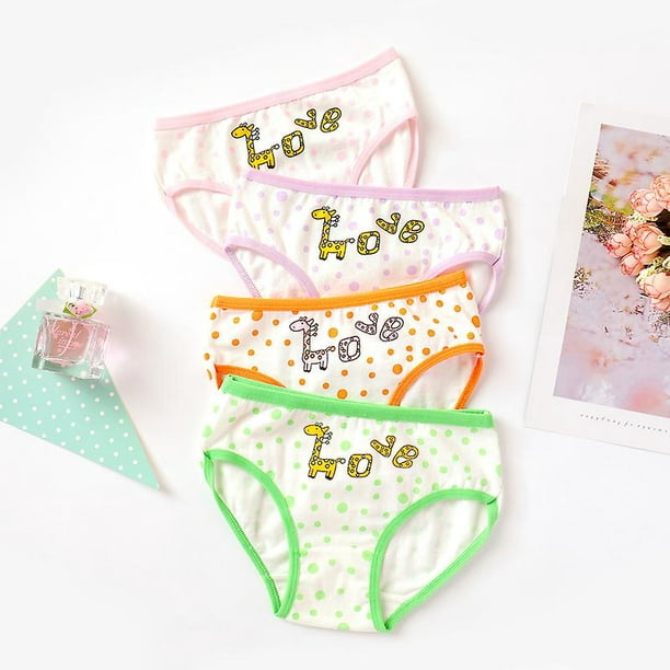 4pcs Comfortable Cotton Underwear for Girls Over 8 Years Old Hipster  Underpants