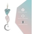 thumbnail image 3 of Hanging Car Charm - Amazonite & Rose Quartz - Dangling Moon & Healing Crystal Accessories, Rearview Mirror Decorations - Self-Love, Honesty, Clarity, Connection, Self-Worth, Love,, 3 of 4