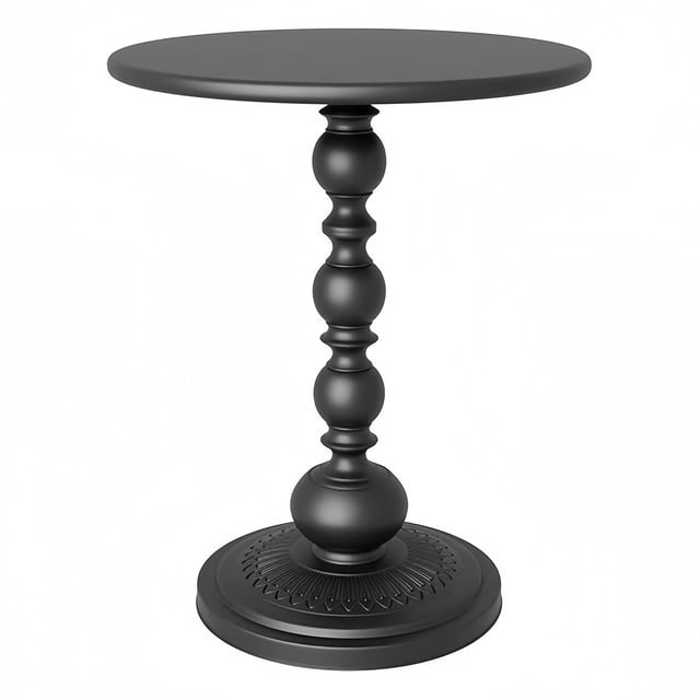 Mesa auxiliar Funecy Metal vintage negro mate 35 x 35 x 52 cm