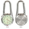 thumbnail image 2 of Reloj de cuarzo con clip, luz nocturna, aleación, unisex, con hebilla de mochila, correa, reloj de bolsillo, negro con esfera blanca, ideal para médicos, enfermeras, escalada y montañismo (blanco)., 2 of 5