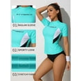 thumbnail image 5 of Alove Short Sleeve Color Blocked Swimsuit For Women Slim Fit Swim Shirt Tops, 5 of 6