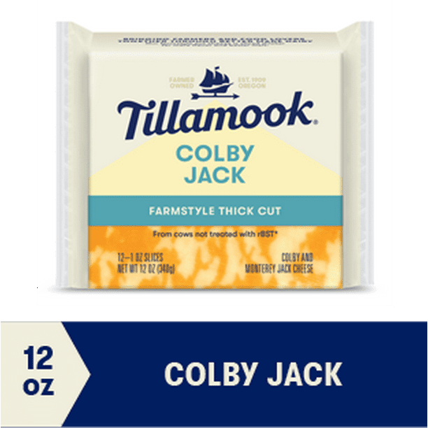 Tillamook Colby Jack Cheese Slices, 12 Slices, 12 oz