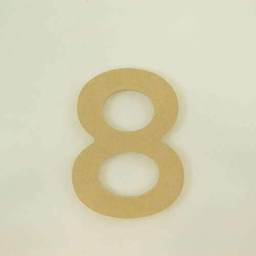 Package of 1, "8" 6 Inch X 1/2" MDF Numbers In The Gotham Rounded Font | Thick For Art & Craft Project, Made in USA
