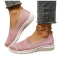 thumbnail image 5 of Miluxas Women’s Breathable Walking Shoes-Slip On Mesh Knitted Flats Soft Gym Sneakers Flexible Lightweight Casual Easy Shoes Pink 10(44), 5 of 7