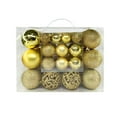 thumbnail image 2 of 50-Pack Christmas Ball Ornaments Set - Assorted Hollow, Glitter & Glossy Balls for Tree Decor, Wreaths, Garlands - Durable Plastic Holiday Decorations, 2 of 5