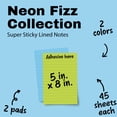 thumbnail image 3 of Post-it Super Sticky Notes, Lined, 5 in x 8 in, Green and Blue, 2 Pads, 3 of 12