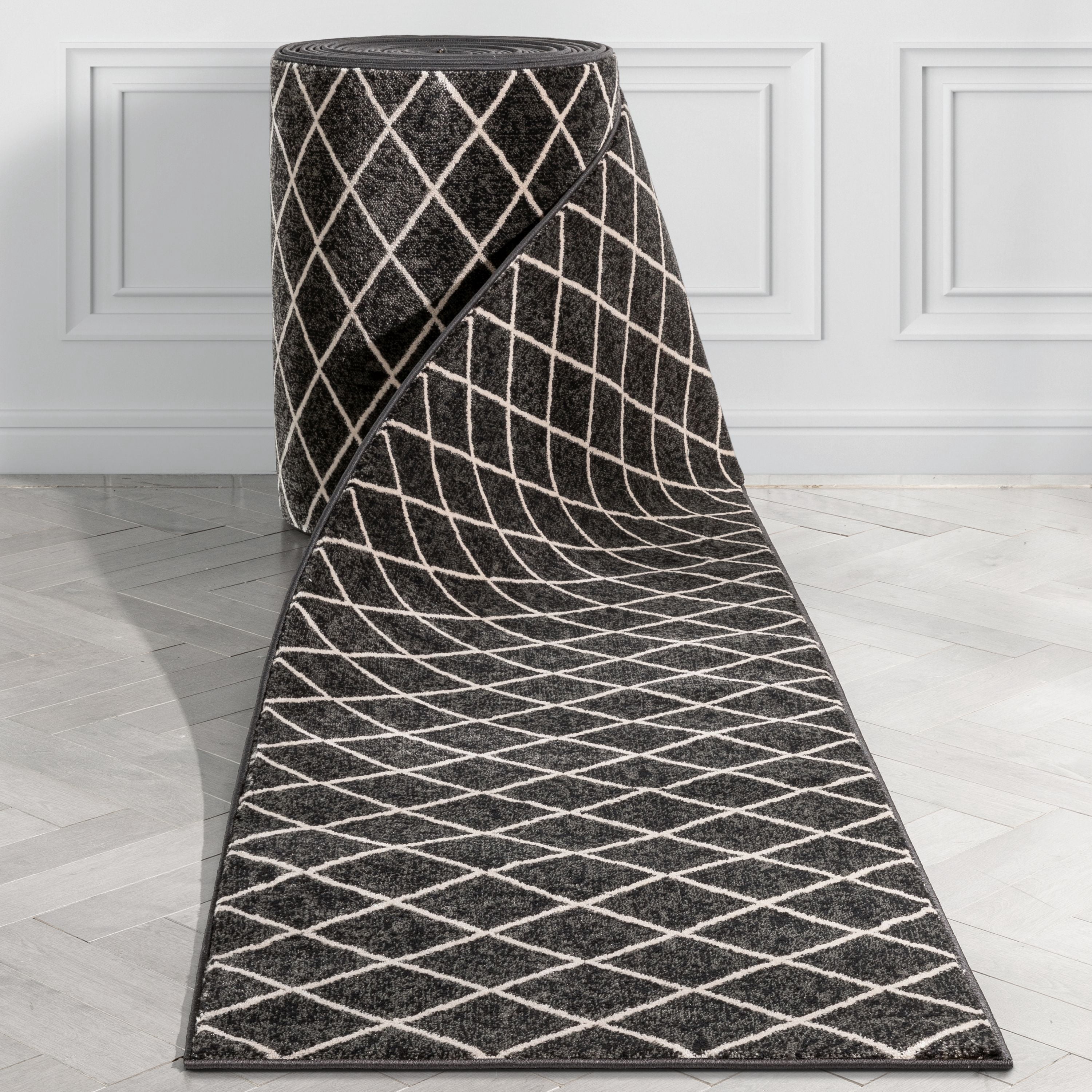 Well Woven Custom Size Runner - Choose Your Length - Aidah Dark & Grey ...