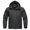 Black, variant on Hooded Multi Pocket Fleece Outdoor Jacket Men Hooded Zip Up Windproof Water Resistant Hiking Jacket Green XXXL