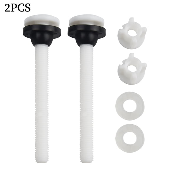 4 Pieces White Toilet Bolts, Bolt'S Length 3.93inch, Thread Diameter 0.39inch, Plastic Toilet Hinge Bolts and Nuts with Washers for Mount