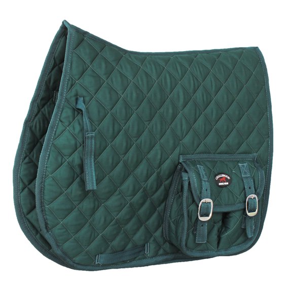 Horse Quilted English All-Purpose Trail Saddle Pad Hunter Green w/ Pockets 7286