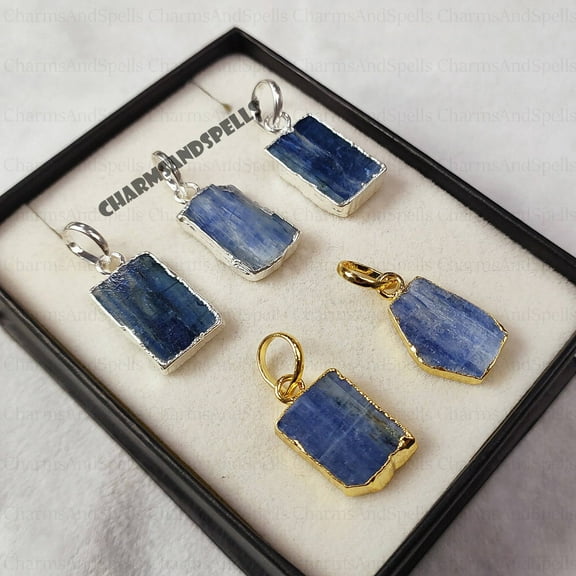 Natural Kyanite Crystal, Gemstone Necklace, Boho Hippie Jewelry, Blue Pendant, Raw Crystal Jewelry, Modern Jewelry, Valentine Day Gifts