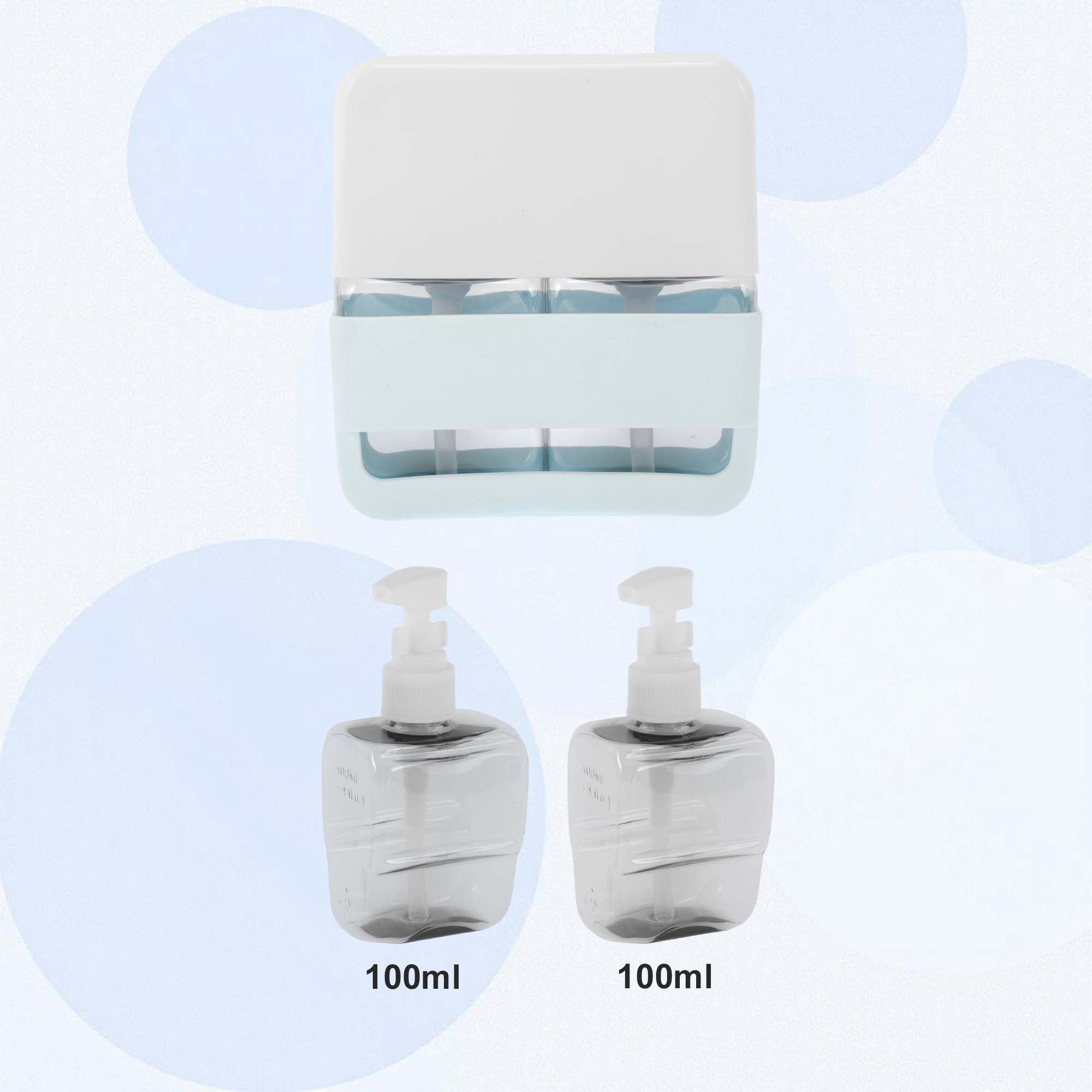 Unique Bargains Durable Reusable Travel Container 2 Pcs Light Blue