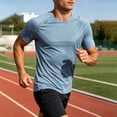 thumbnail image 4 of Lmueinov Mens Quick Dry T-Shirt Mesh Panel Athletic Short Sleeve Gym Workout Shirt Summer Breathable Running Tee for Sports and Casual Wear, 4 of 6