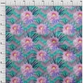 thumbnail image 4 of oneOone Cotton Silk Turquoise Green Fabric Florals Craft Projects Decor Fabric Printed By The Yard 42 Inch Wide, 4 of 4