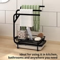 thumbnail image 4 of Bewildely Estante para toallas, fregadero de cocina, soporte de esponja para paños de cocina, organizador de almacenamiento de drenaje de acero Almacenamiento y organización del hogar, 4 of 6