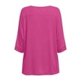 thumbnail image 4 of Womens Summer Shirts Plus Size Batwing Sleeve Versatile Neck Oversized Tshirts for Women Pink 5XL, 4 of 7