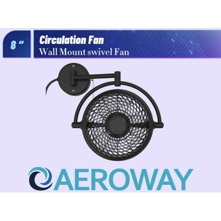 

VIVI Wall Mount Swivel Fan with Folding Arm (Black) ALASKA since1950