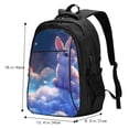 thumbnail image 5 of Salouo Cloud Cute Rabbit Pattern Extra Large Travel Laptop,Backpack with USB Charging Port College Backpack Business Work Bag Casual Daypack Fits for Men & Women, 5 of 7