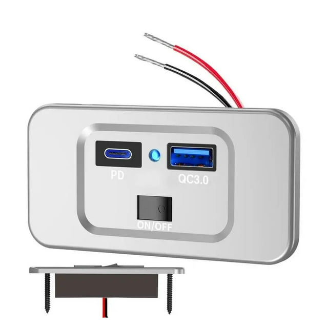 Chargeur de Voiture USB Rapide pour RV, Adaptateur de Chargeur de Voiture USB pour RV Marine Camion