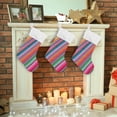 thumbnail image 7 of GZHJMY Christmas Stocking, Personalized Mexican Serape Stripes Large Candy Stocking Hanging Gift, 2 PCS Xmas Stockings Decoration for Family Holiday Party Ornaments Decor Fireplace, 7 of 7