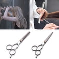 thumbnail image 3 of 2Pcs 6Inch Double Edged Hair Salon Stylist Barbers Thinning Shears Scissors Professional Barbers Thinning Scissors, Hairdressing Salon Razor Edge Scissor Japanese Stainless Steel by GIXUSIL(Silver), 3 of 8